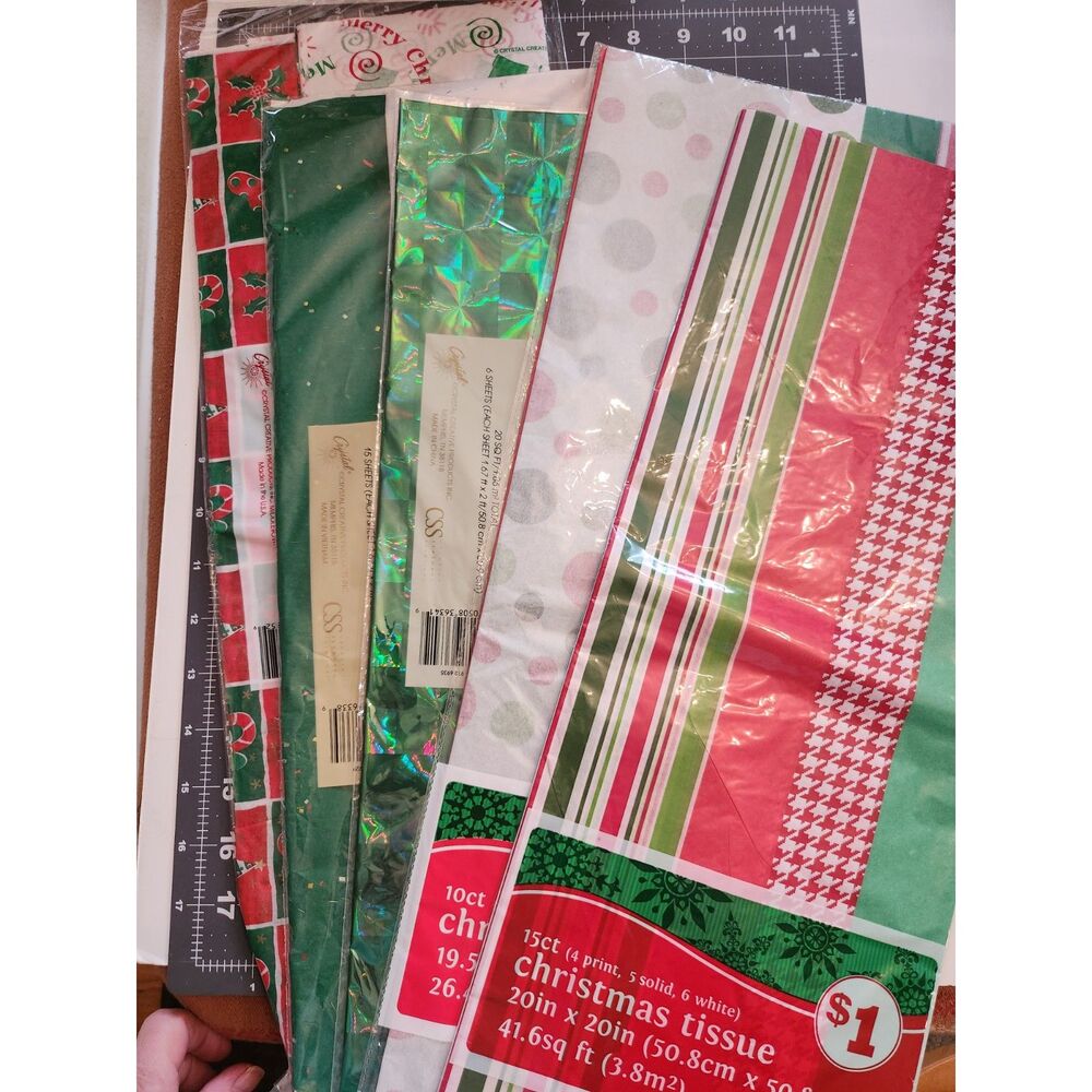 Various New Packages of Christmas Tissue Paper B22